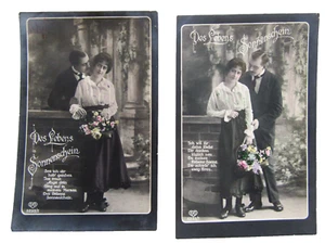 LIEBE & ROMANTIK 2 Karten aus d. Serie "Des Lebens Sonnenschein" Postcards ~1910 - Picture 1 of 2