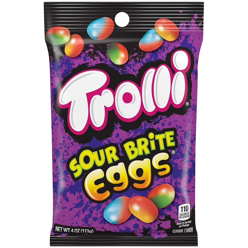 Trolli Sour Brite Crawler Eggs Gummy Candy 4 Ounce 12 per Case
