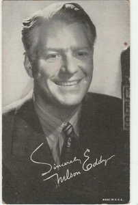 NELSON EDDY SINGER-ACTOR EXHIBIT SUPPLY-PENNY ARCADE CARD 1922-1967 - Picture 1 of 2
