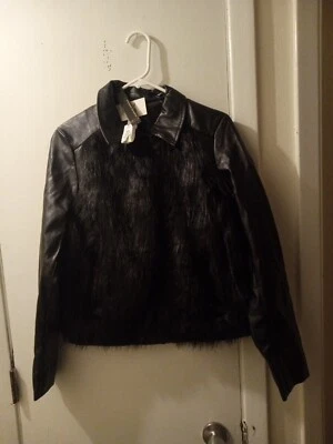 Chaqueta para mujer Jeans by Buffalo de cuero negro de piel sintética talla mediana nueva con etiquetas Foto 1 de 3