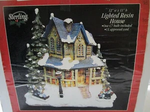 Sterling VTG Lighted Snow village house with Flatback. For Mantle or Shelf - Picture 1 of 6
