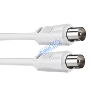 5m DOUBLE SHIELDED Coax Male to Male TV Aerial Coaxial Cable 75ohm WHITE - Picture 1 of 1