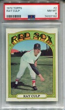 1972 Topps #2 Ray Culp PSA 8 NM-MT Boston Red Sox