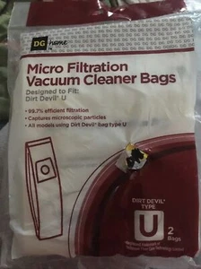 Dirt Devil von Hoover Typ U Mikrofilter Staubsaugerbeutel 2 Stück - Bild 1 von 4