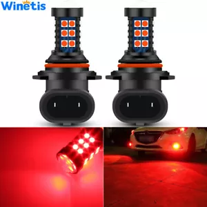 2X H10 9145 Pure Red LED Headlight Bulbs SMD 3030 Fog Driving Light Super Bright - Picture 1 of 8