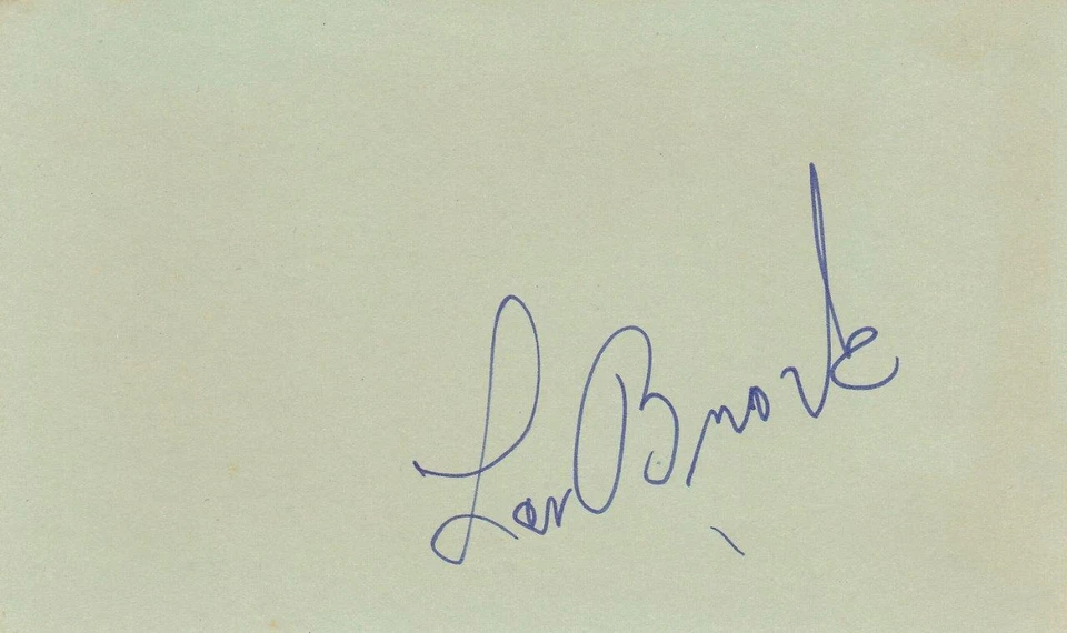 LOU BROCK Signed 3x5 Index Card COA - Image 1 of 1