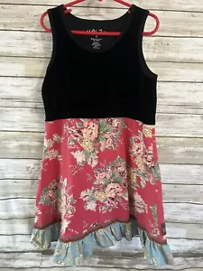 Vestido sin mangas Matilda Jane Sparkletown Marena talla 8 2009 negro terciopelo floral j141 - Imagen 1 de 4
