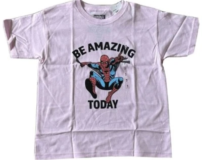 Spiderman - Be Amazing Today - Camiseta Marvel nova em folha para meninas tamanho 7 nova com etiquetas - Imagem 1 de 4