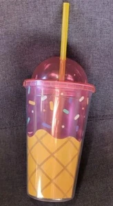Ice cream cone Novelty drinkware cup with at lid and straw Target - Picture 1 of 1