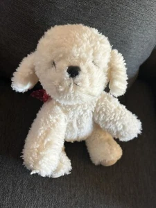 Mandee's Romeo White Dog Plush Stuffed Animal Dog Heart Bow MANDEE 10" No Tags - Picture 1 of 8