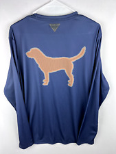 Columbia PHG Shirt Mens Medium Terminal Shot Blue Hunting Dog Graphic Fitted