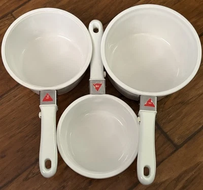 Juego de 3 cacerolas Princess House Nouveau de 2-1,5-1 cuarto asas extraíbles sin tapas Foto 1 de 4