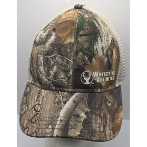 Whitetails Unlimited Realtree Edge Camouflage Mesh Trucker Hat Strapback Cap NWT - Picture 1 of 10
