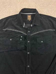 The Territory Ahead Cordhemd Herren schwarz Perlen Druckknopf 2XL genäht Western - Bild 1 von 11