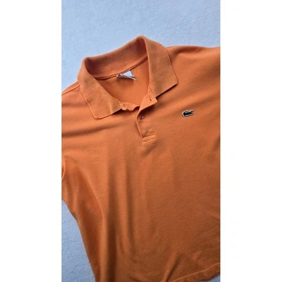Lacoste Short Sleeve Polo Shirt Orange Shirt Men's Size 7 100% Cotton 5191L - Image 1 of 4