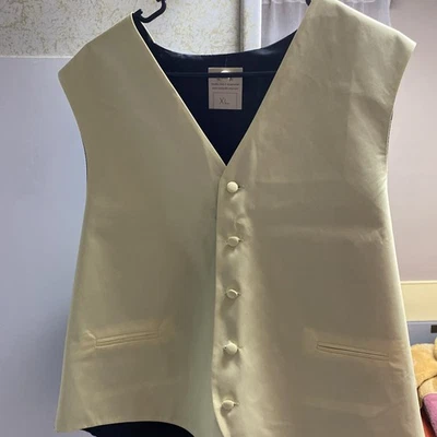 Chaleco de traje para hombre Q BRAND amarillo dorado talla XL PAISLEY hebilla trasera Foto 1 de 4