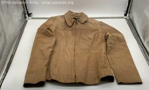 Outer Edge Women's Brown Leather Long Sleeve Collared Full-Zip Jacket Size L - Picture 1 of 9