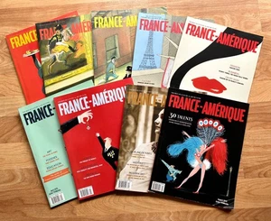 FRANCE AMERIQUE Magazine Bilingual French Culture 2015-2016 Lot of 9 Issues - Foto 1 di 1