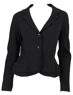 Chaqueta Blazer Corta CHRISTIAN DIOR Negra Crepé Botón Delantero 36 Foto 1 de 4