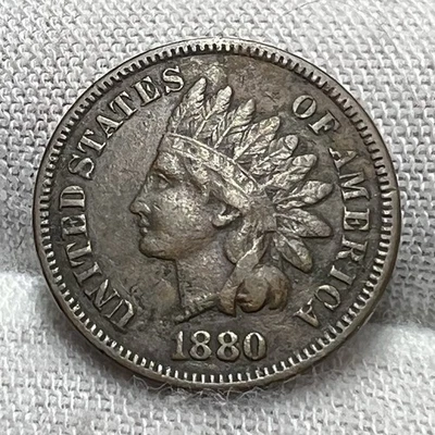 1880 Better Date Indian Head Cent receive coin pictured see description #3078 - Image 1 of 4