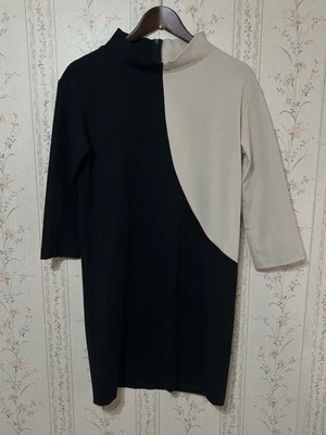 SCAPA Lauren Perre 女式拼色紧身连衣裙黑色/薄色 XS 码 — 第 1/4 张图片