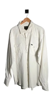 Camicia Wrangler uomo taglia XL bianca vintage manica lunga perla snap western cowboy - Foto 1 di 17