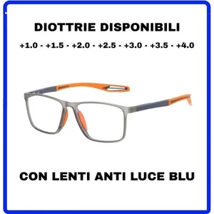 Occhiali da lettura vista uomo donna anti luce blu DIOTTRIE 1.0+1.5+2.0+3.0+4.0 - Foto 1 di 10