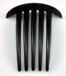 BLACK 3 x3" Single Hair Comb Twistor Thick Hair 5 prong Plastic Slide Decorate - Picture 1 of 7