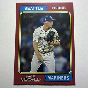 2023 Topps Heritage RED BORDER PARALLEL SP #430 Paul Sewald Seattle Mariners - Picture 1 of 6