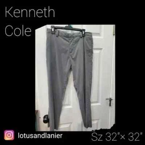 Kenneth Cole Gray Flat Front Slacks 32"x32" - Picture 1 of 4