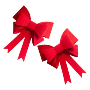 2pcs Large Christmas Bow Red Wreath Bow Christmas Tree Topper For Decorations - Picture 1 of 12