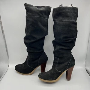 Victoria's Secret Colin Stuart Black Knee High Leather Boots Size 9 Womens Heel - Picture 1 of 11