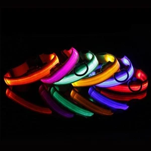 NEW LED Light up Dog Pet Night Safety Bright Flashing Adjustable Nylon Collar - Picture 1 of 26