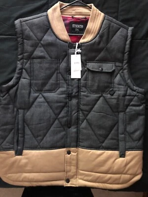 New Mens Staple Vest 2XL Black/Beige - Image 1 of 4