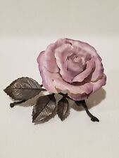 BOEHM Porcelain Limited Issue ANGEL FACE Rose Flower Figurine Bronze Leaves