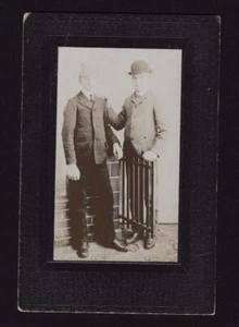 Unknown Antique Photo Boys Young Men Wearing Hats Bowler Fedora - Picture 1 of 2