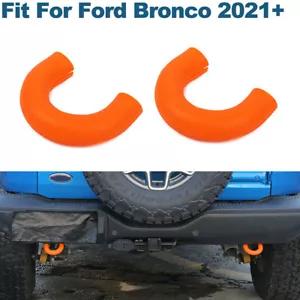 2* Ganchos de remolque traseros para automóvil Soporte de montaje Cubierta de ajuste Protección para Ford Bronco Naranja - Imagen 1 de 19