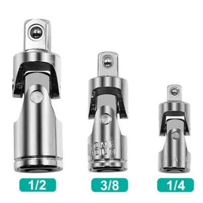 3Pcs Impact Universal Joint Socket Swivel Set,1/43/81/2Drive Joint Sockets↔ - Image 1 of 4