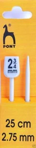 Pony Classic Knitting Pins Single Ended 25cm x 2.75mm - Imagen 1 de 1