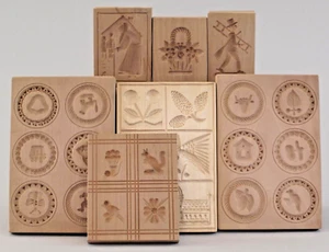 GERMAN SPRINGERLE COOKIE BUTTER MOLD LOT OF 7 HOLZMANUFAKTUR OBERAICHEN - Picture 1 of 13