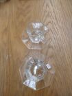 Vintage Set Of Four Octagonal Glass teacups and saucers, Made In France 
