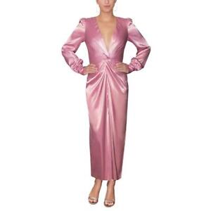 Rachel Rachel Roy Womens Pink Satin Cuff Sleeve Long Sheath Dress 12 BHFO 4404