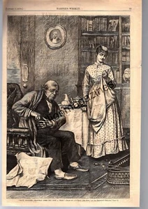 1878 Harpers Weekly original print only - Christmas is once a year - AB Frost - Picture 1 of 1