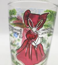 Incredibly Beautiful Bonnet Girl & Rabbit Libbey 3 3/4" Juice Glass Holly Hobby