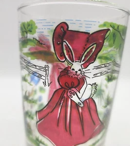 Incredibly Beautiful Bonnet Girl & Rabbit Libbey 3 3/4" Juice Glass Holly Hobby - Picture 1 of 12