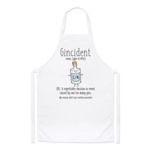 Gincident Definition Chefs Apron - Funny Gin Lover Incident Drunk Joke BBQ - Picture 1 of 1