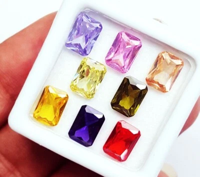 8 Stück Mix Farbe Saphir Smaragd Form 7x5 MM Lose Edelstein Menge - Bild 1 von 4