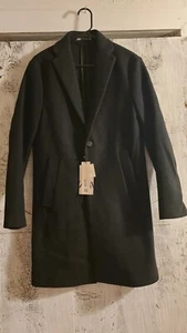 ZARA MENS WOOL BLEND COAT NWT Orig. $129 Size XS Black 19.5" Ptp 5070 470 - Picture 1 of 9
