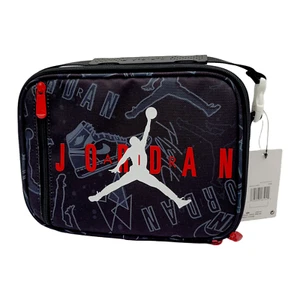 Nike Jordan Jumpman Lunch Pack Box Bag Borsa da Pranzo Isolata Nero/Rosso 9A0542-KR5 - Foto 1 di 19