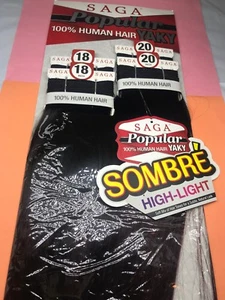SHAKE_N_GO SAGA POPULAR YAKY SOMBRE_HUMAN_4 PCS_(18",18",20",20")_#SOP1B99530 - Picture 1 of 6
